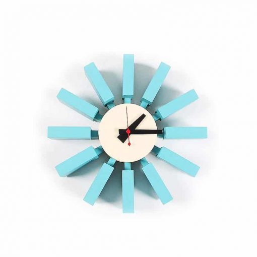 Horloge murale design bleu