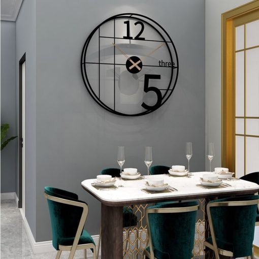 Horloge murale déco industrielle noire
